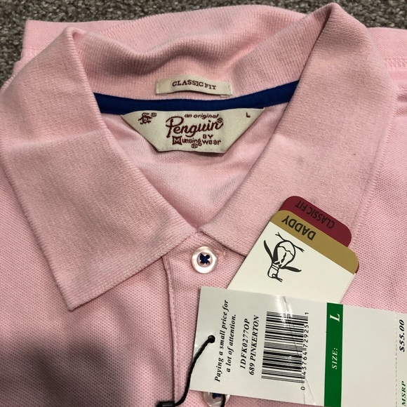 Original Penguin Polo Shirt- pink size Large BNWT - Picture 2 of 2